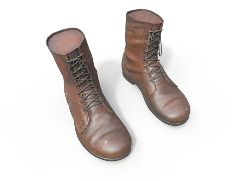 Stivali militari marroni Modello 3D