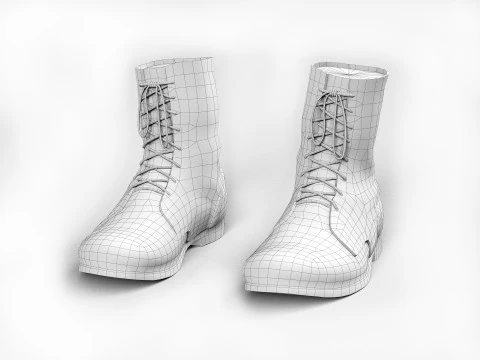 Stivali militari marroni Modello 3D