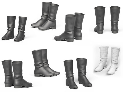 Koleksi sepatu bot dan sepatu Model 3D