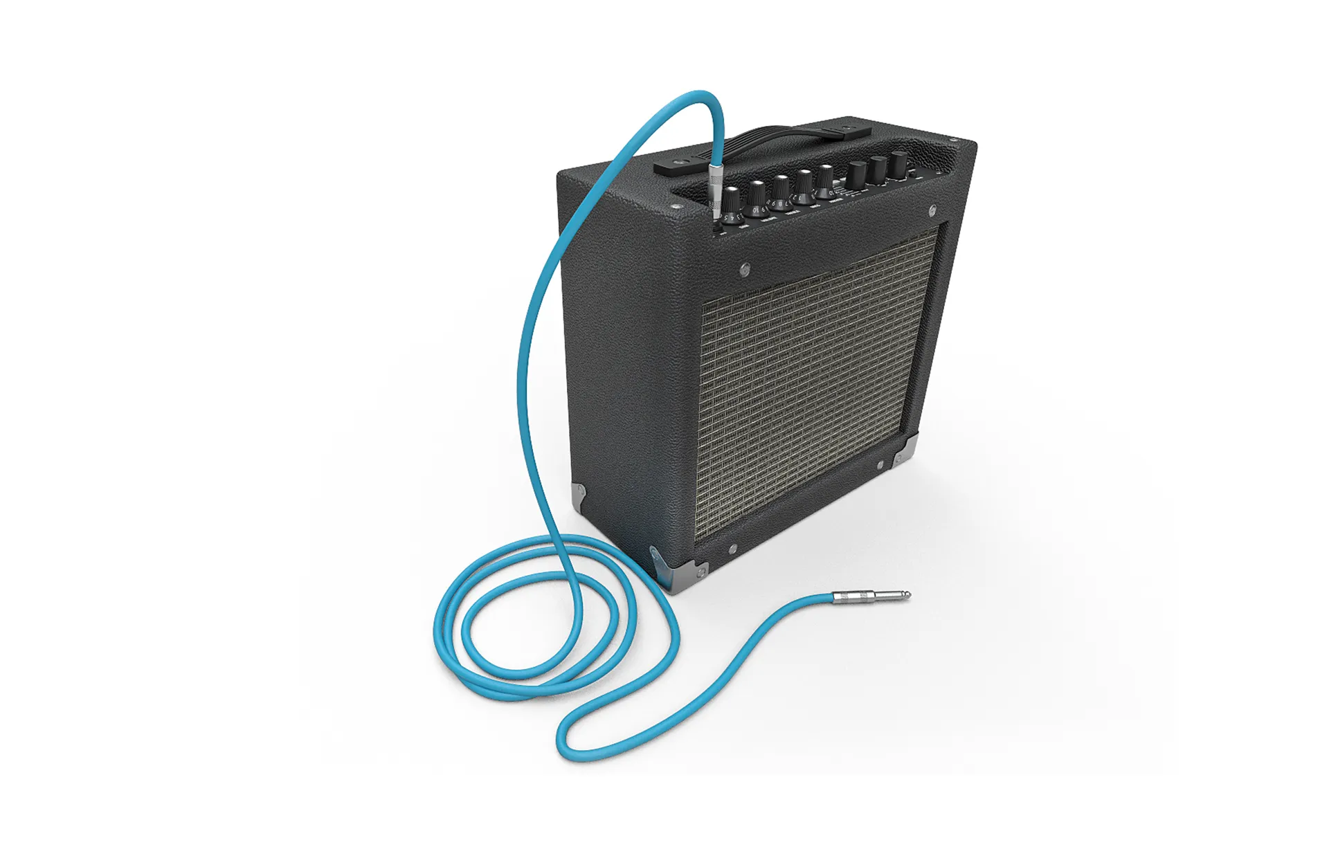 Guitar electric amplifier 3D Model .c4d .max .obj .3ds .fbx .stl .blend 