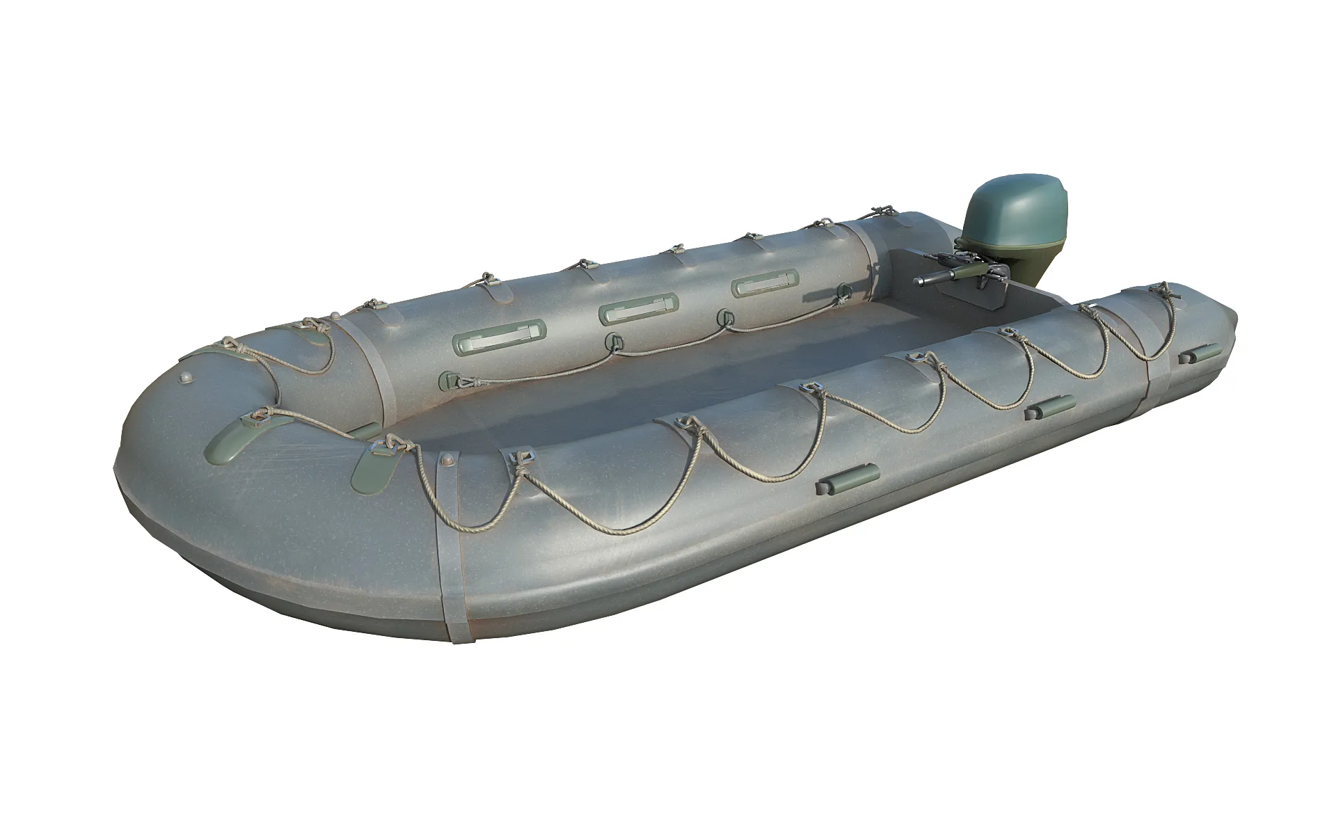 Motor Rubber Boat 3D Model .c4d .max .obj .3ds .fbx .stl .blend 