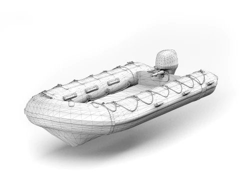 Motor Rubber Boat 3D Model