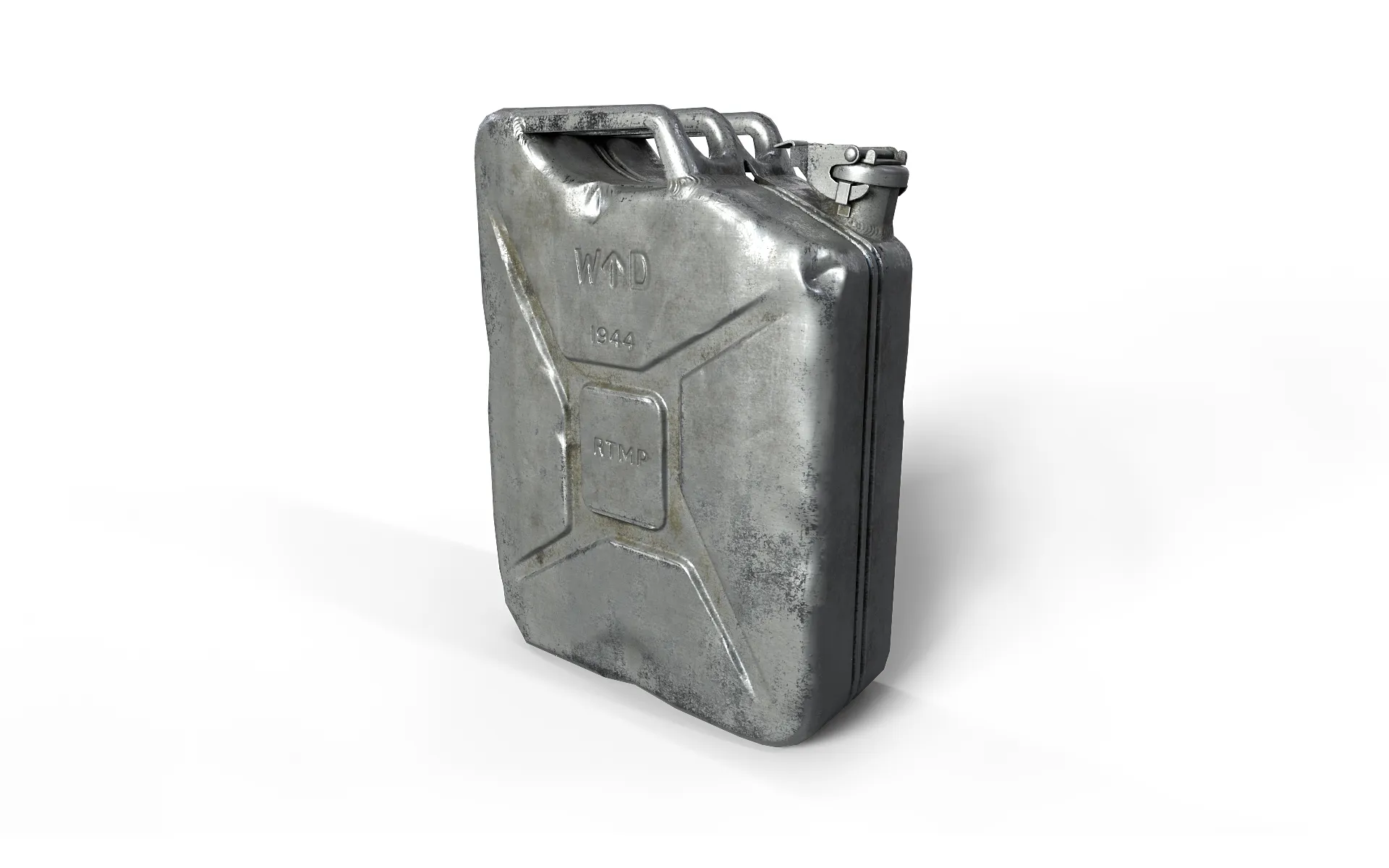 Aluminum jerrycan 3D Model .c4d .max .obj .3ds .fbx .stl .blend 