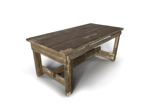 Eski Ahşap Masa 3D Model