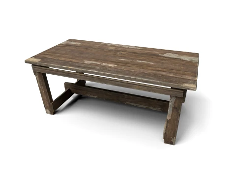 Old Wooden Table 3D Model