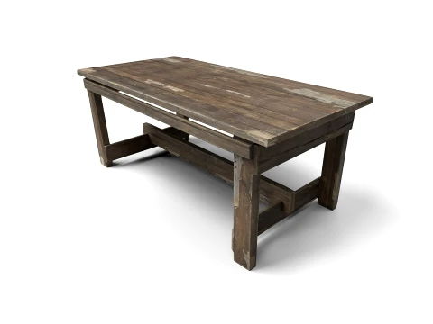 Old Wooden Table 3D Model