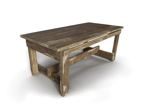Old Wooden Table 3D Model