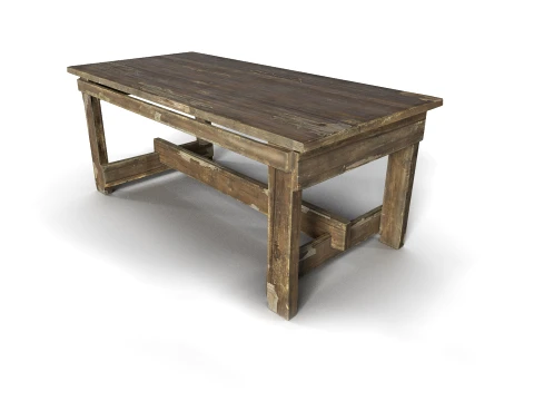 Old Wooden Table 3D Model