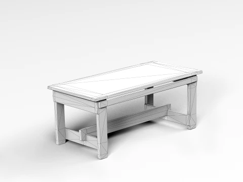 Old Wooden Table 3D Model