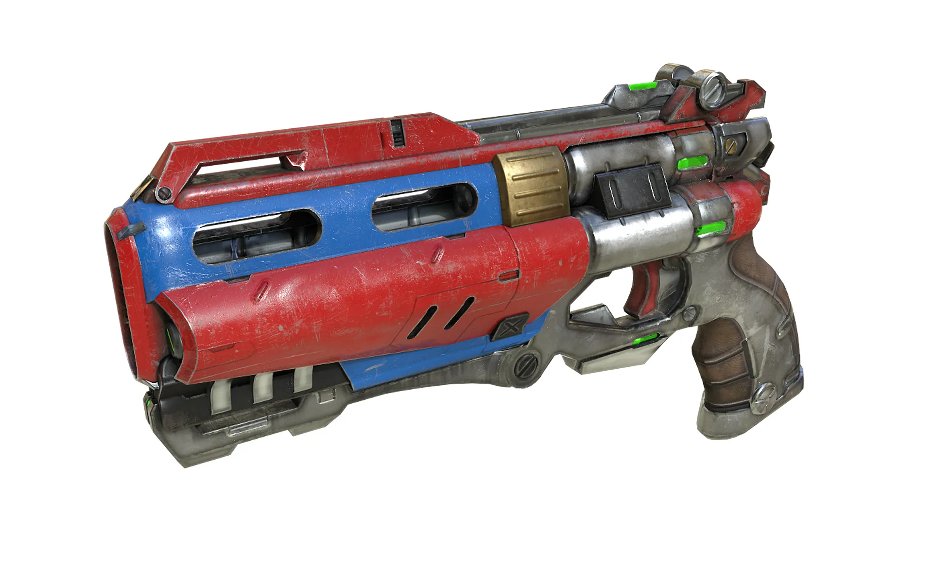Pistola de ficção científica Modelo 3D .c4d .max .obj .3ds .fbx .stl .blend
