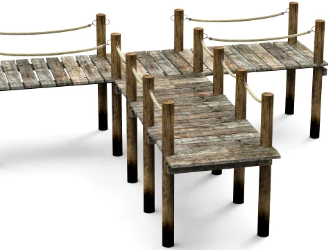 Old Wooden pier 3D Model