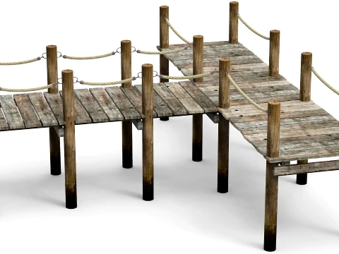 Old Wooden pier 3D Model