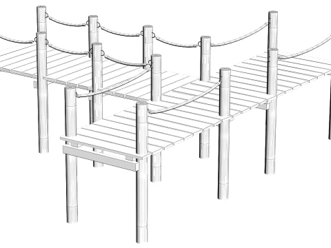 Old Wooden pier 3D Model