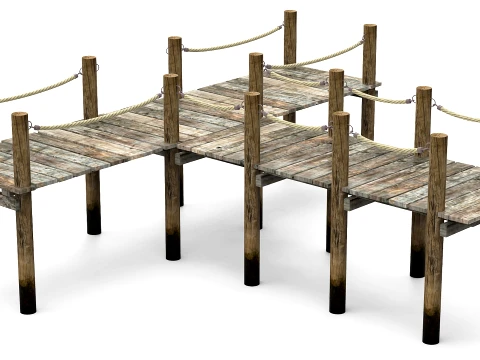 Old Wooden pier 3D Model