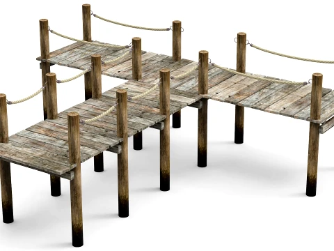 Old Wooden pier 3D Model