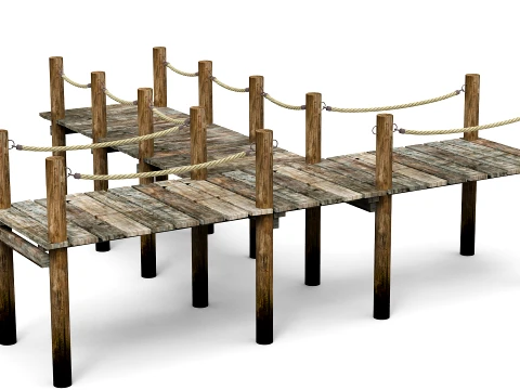 Old Wooden pier 3D Model