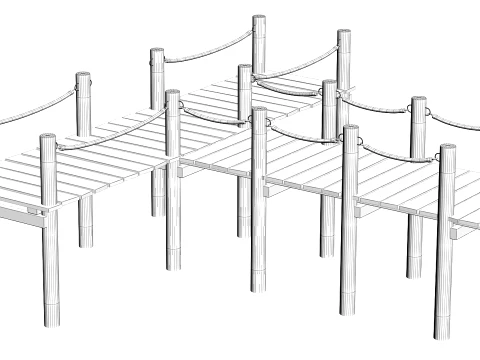 Old Wooden pier 3D Model