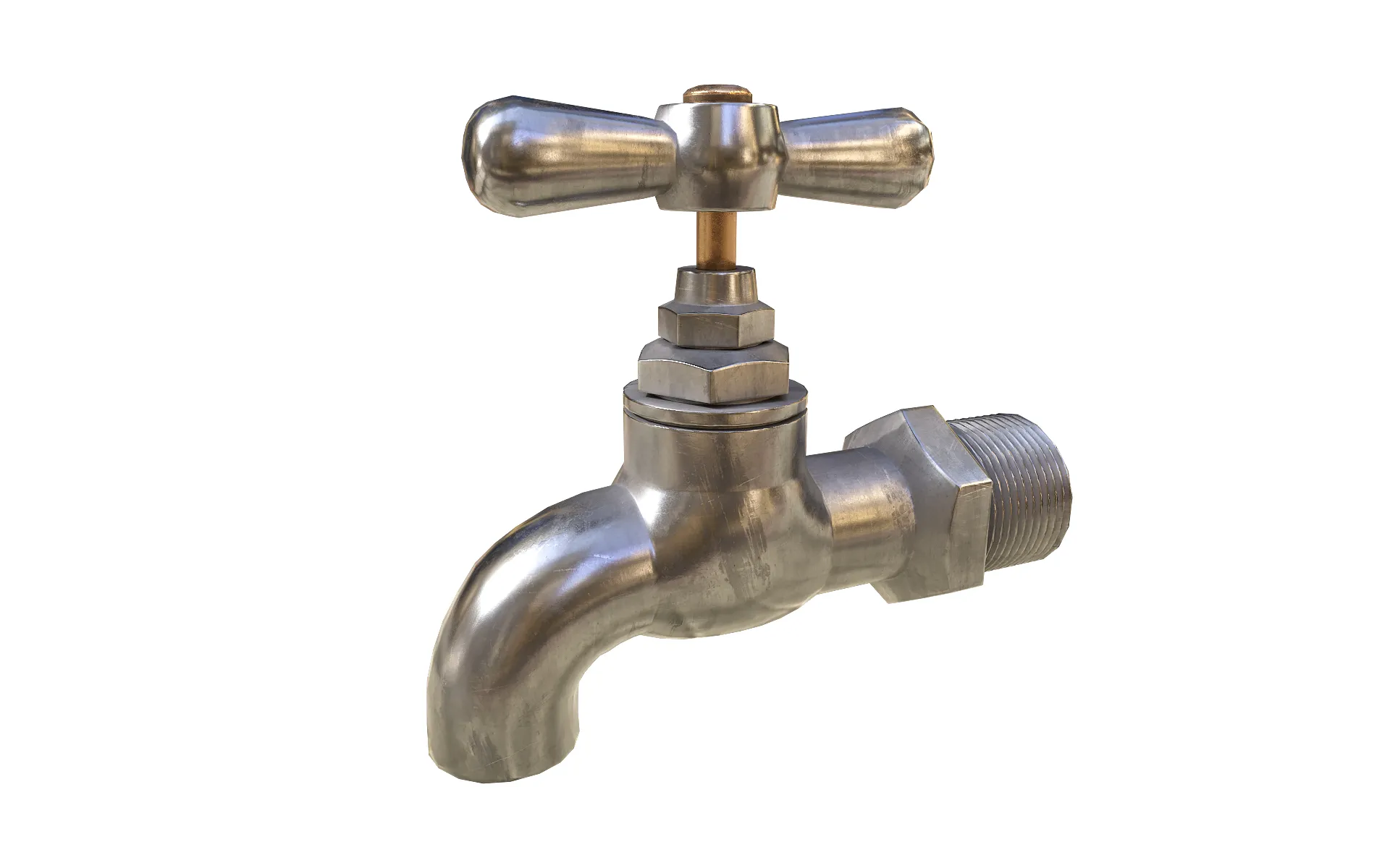 Water tap metal 3D Model .c4d .max .obj .3ds .fbx .stl .blend