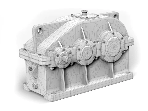Industrial gearbox v2 3D Model