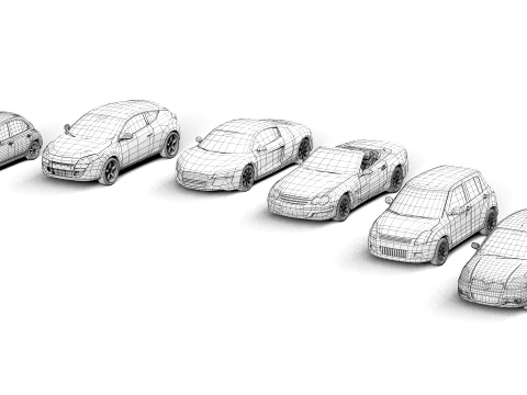 Complete Vehicle Pack 6 cars 3D Model