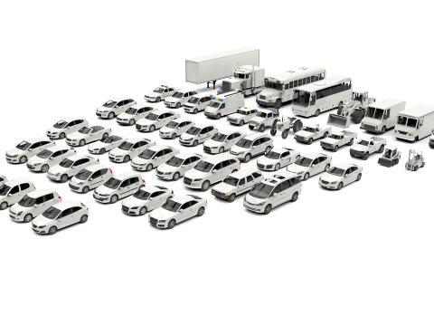 Complete Vehicle Pack 50 cars 3D Model