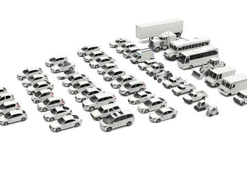 Complete Vehicle Pack 50 cars 3D Model