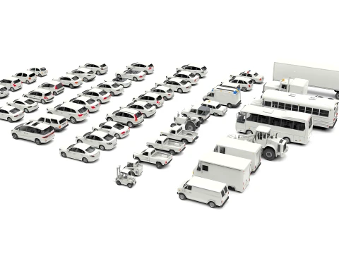 Complete Vehicle Pack 50 cars 3D Model