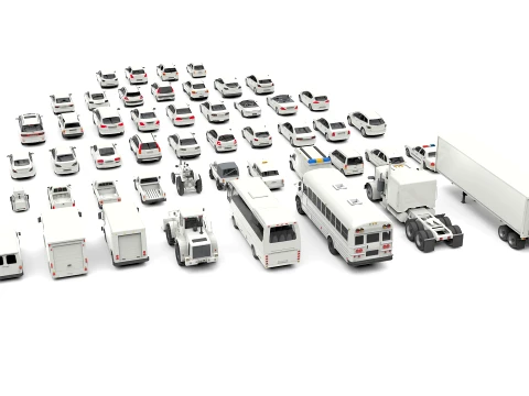 Complete Vehicle Pack 50 cars 3D Model