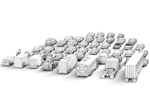 Complete Vehicle Pack 50 cars 3D Model