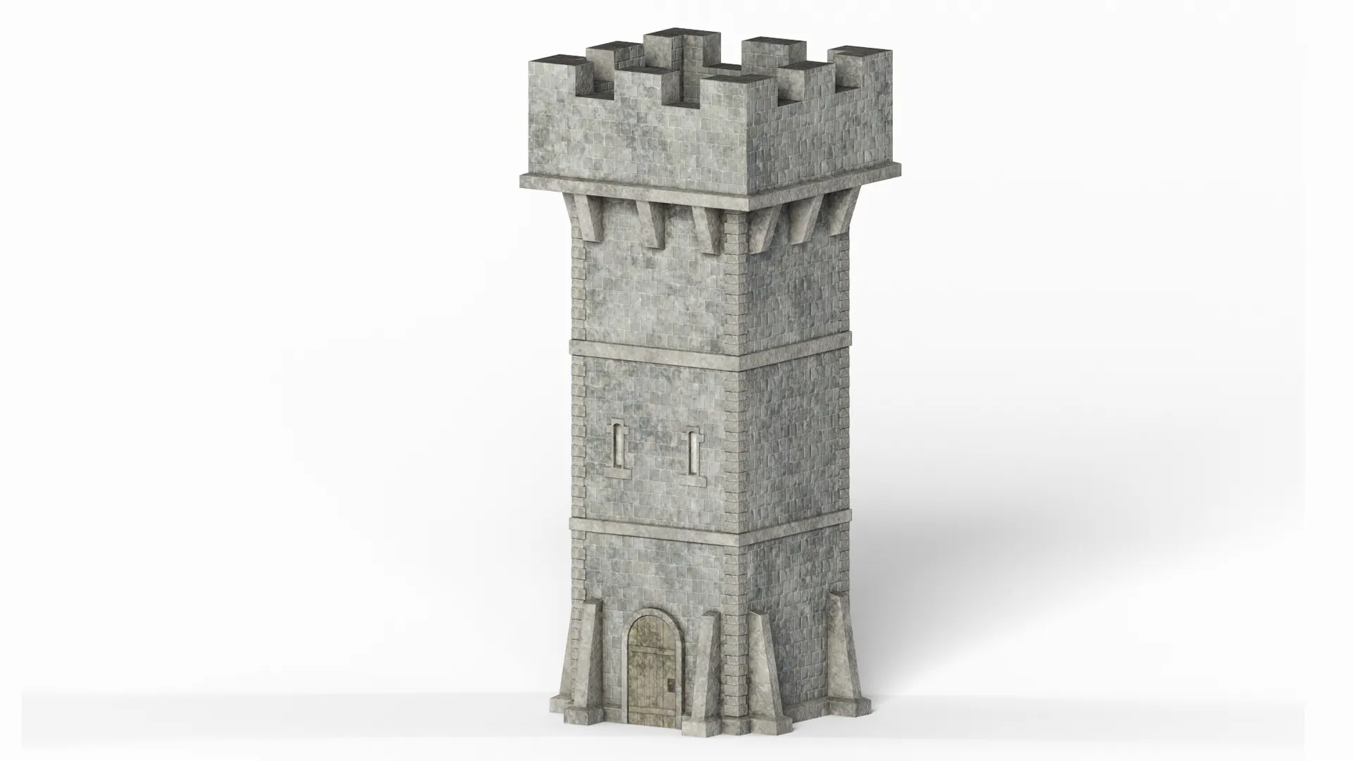 Old Watch Tower 3D Model .c4d .max .obj .3ds .fbx .stl .blend 
