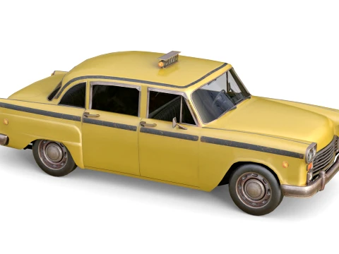 Retro Taxi Cab 3D Model
