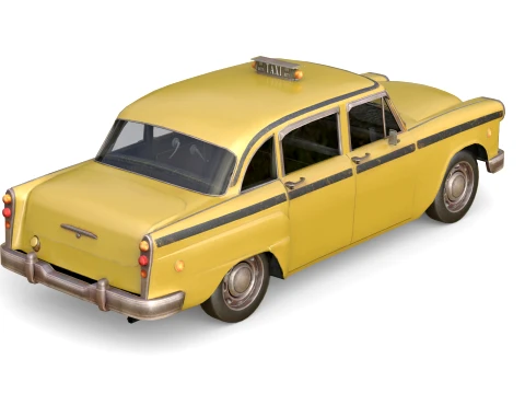 Retro Taxi Cab 3D Model