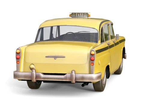 Retro Taxi Cab 3D Model