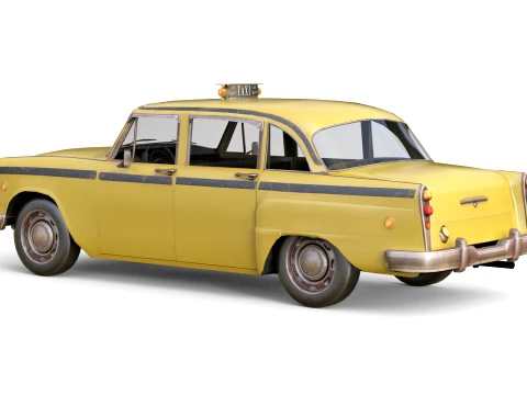 Retro Taxi Cab 3D Model
