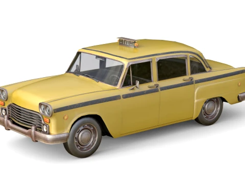 Retro Taxi Cab 3D Model