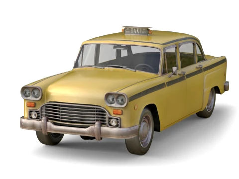 Retro Taxi Cab 3D Model