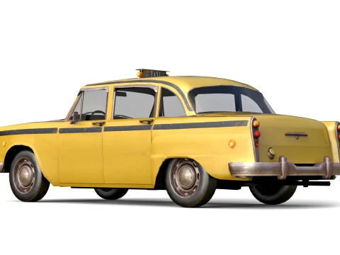 Retro Taxi Cab 3D Model