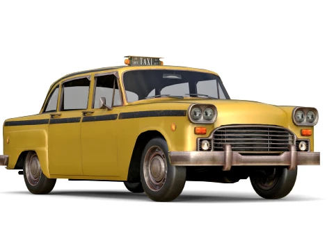 Retro Taxi Cab 3D Model