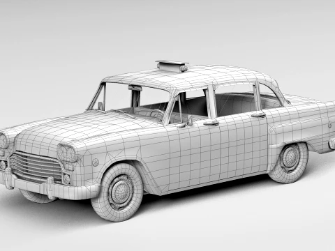 Retro Taxi Cab 3D Model