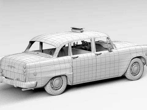 Retro Taxi Cab 3D Model