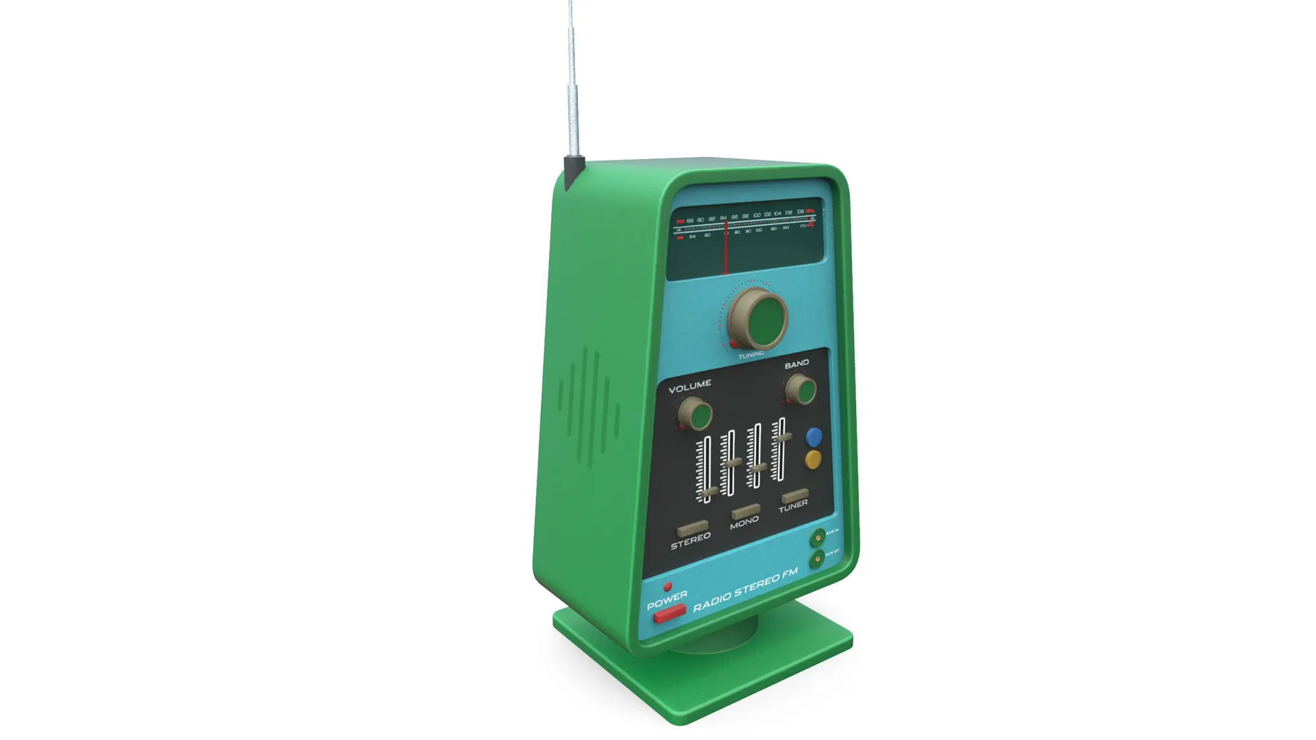 Vintage Radio 3D Model .c4d .max .obj .3ds .fbx .stl .blend 
