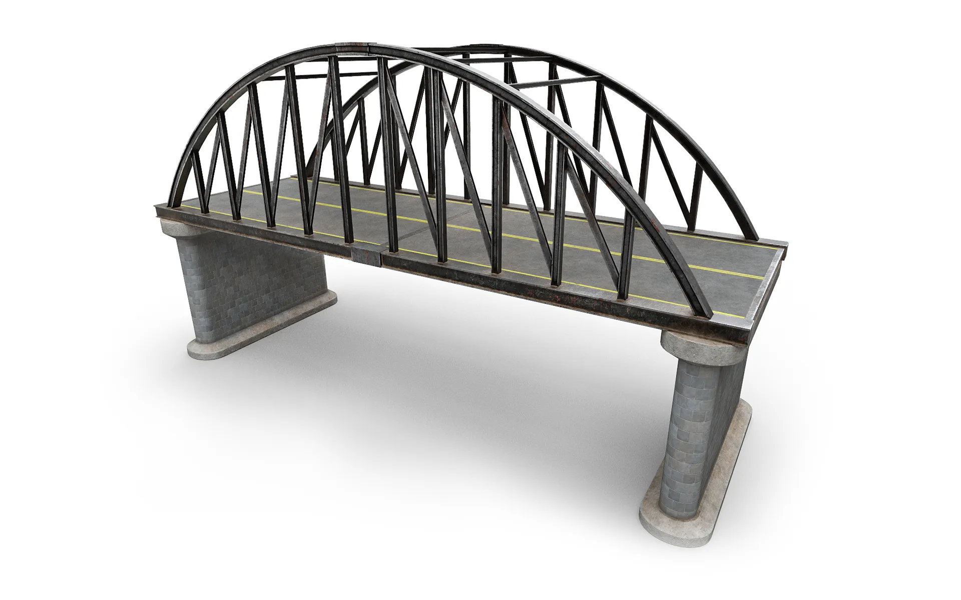 Old Iron Bridge 3D Model .c4d .max .obj .3ds .fbx .stl .blend 