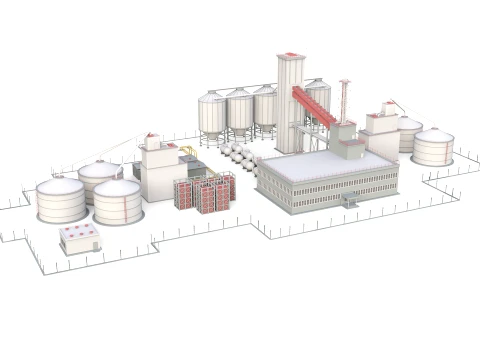 Big Industrial plant 3D Model