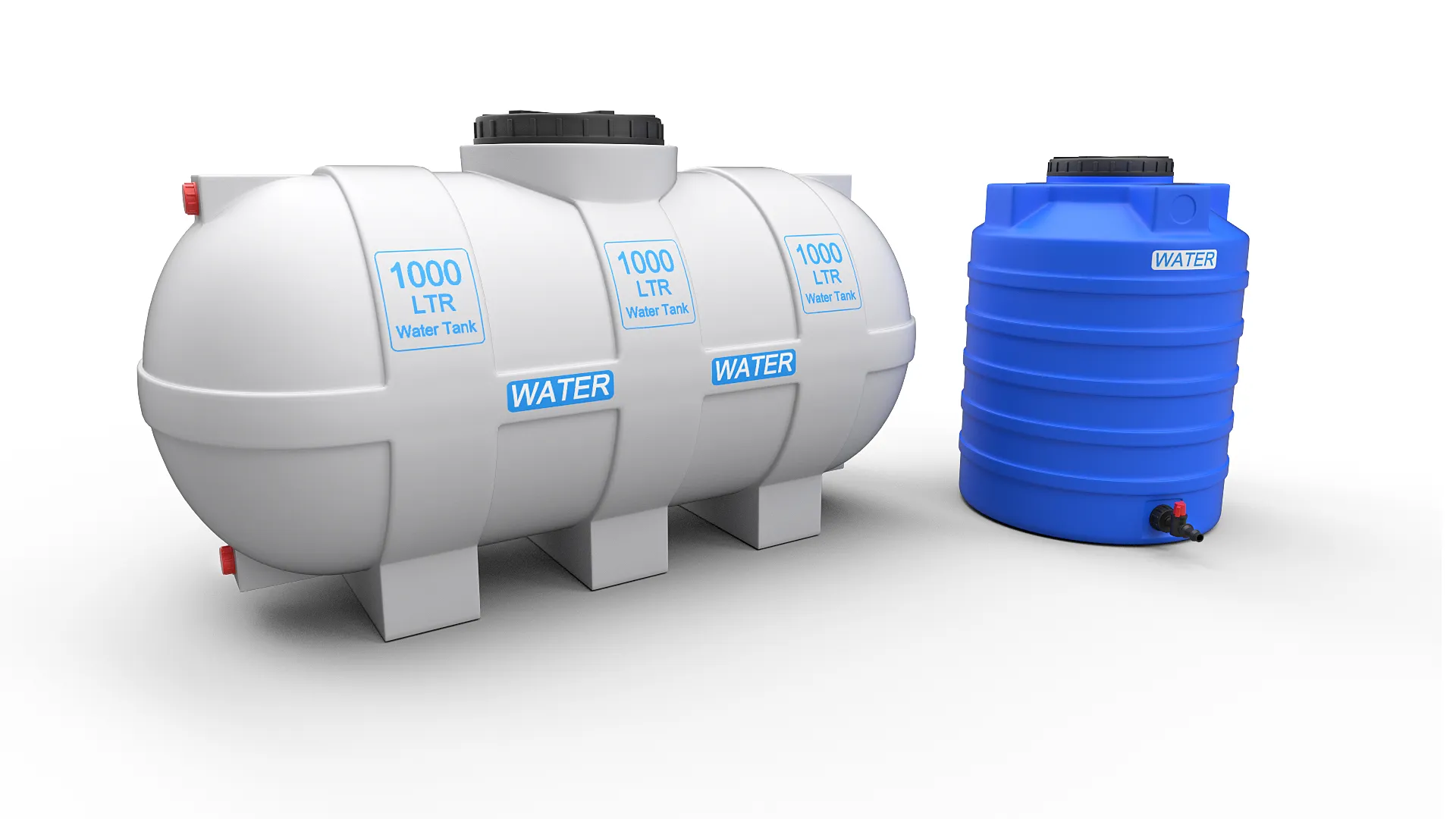 Plastic Tanks 3D Model .c4d .max .obj .3ds .fbx .stl .blend 
