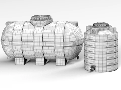 Plastic Tanks 3D Model