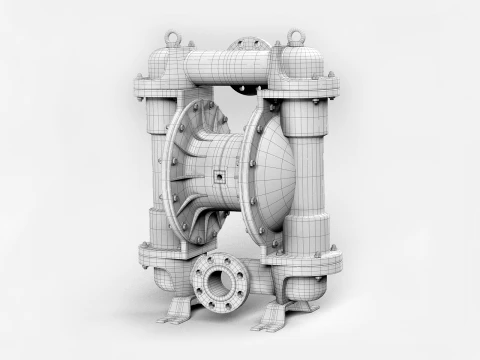 Pneumatic diaphragm pump 3D Model