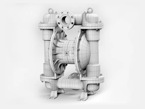 Pneumatic diaphragm pump 3D Model