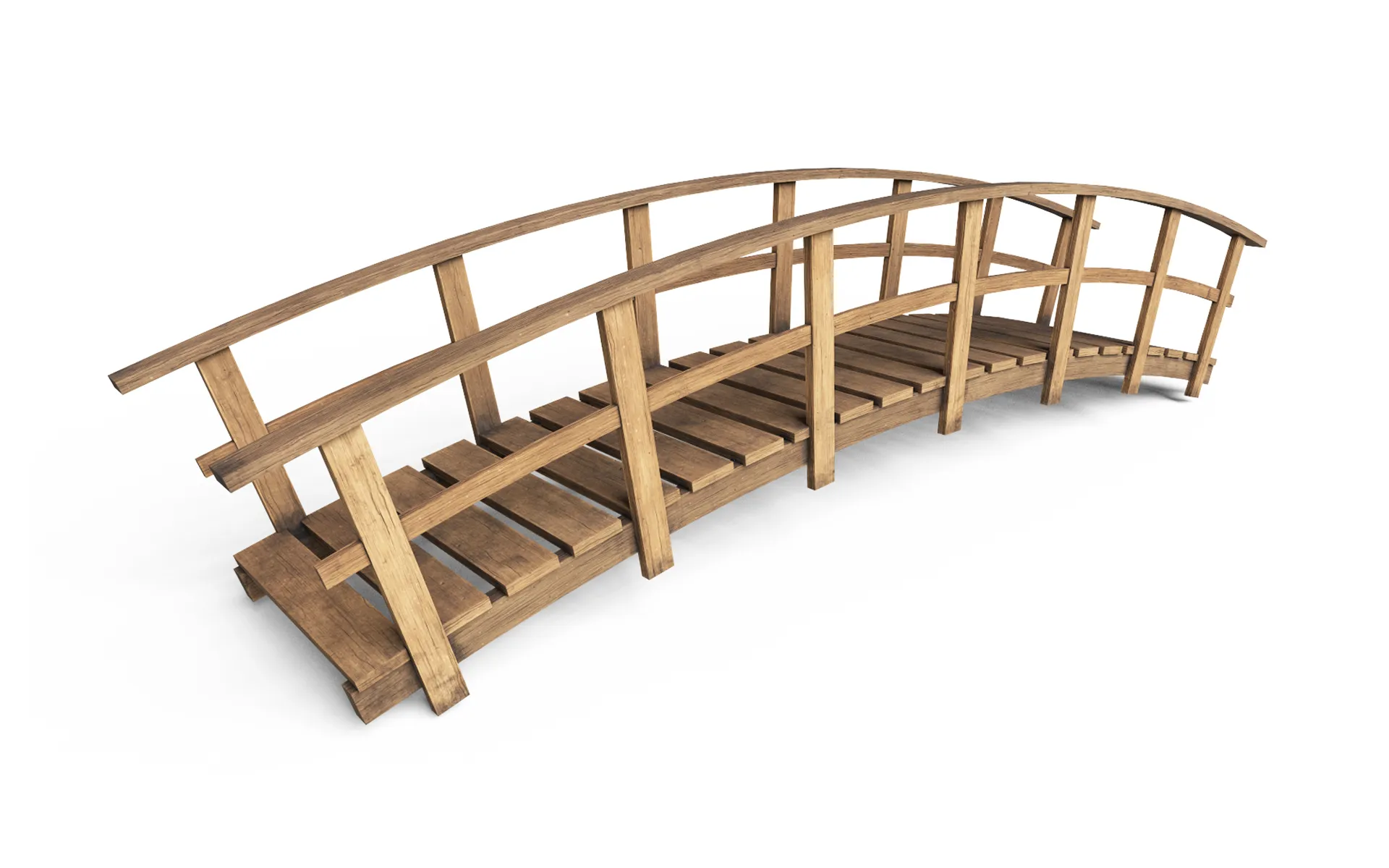 Wooden Bridge 3D Model .c4d .max .obj .3ds .fbx .stl .blend 