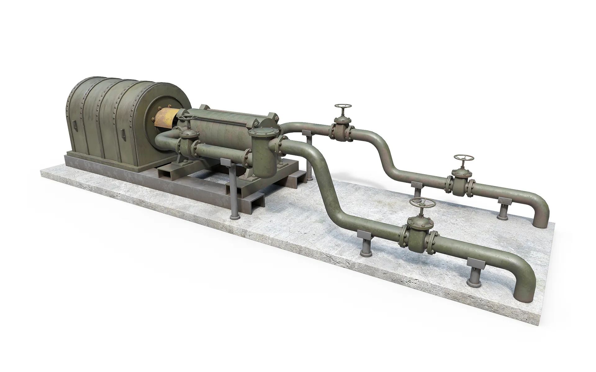 Industrial pumping equipment 3D Model .c4d .max .obj .3ds .fbx .stl .blend 