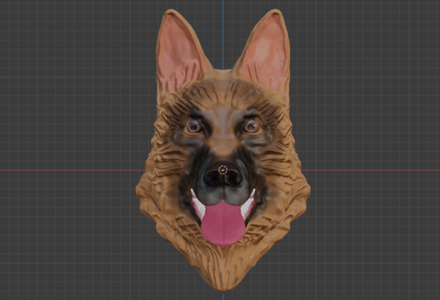 dog head - german shepherd Model 3D .c4d .max .obj .3ds .fbx .stl .blend 